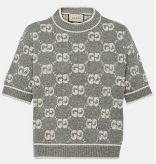 Gucci Wool Top Grey and White