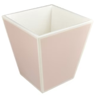 Pink and White Lacquer Waste Bin