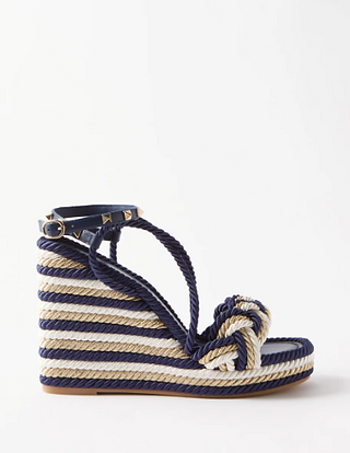 Valentino Torchon Leather Wedge Sandals