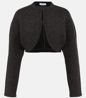 Alaia Wool-Blend Shrug Grey Brown