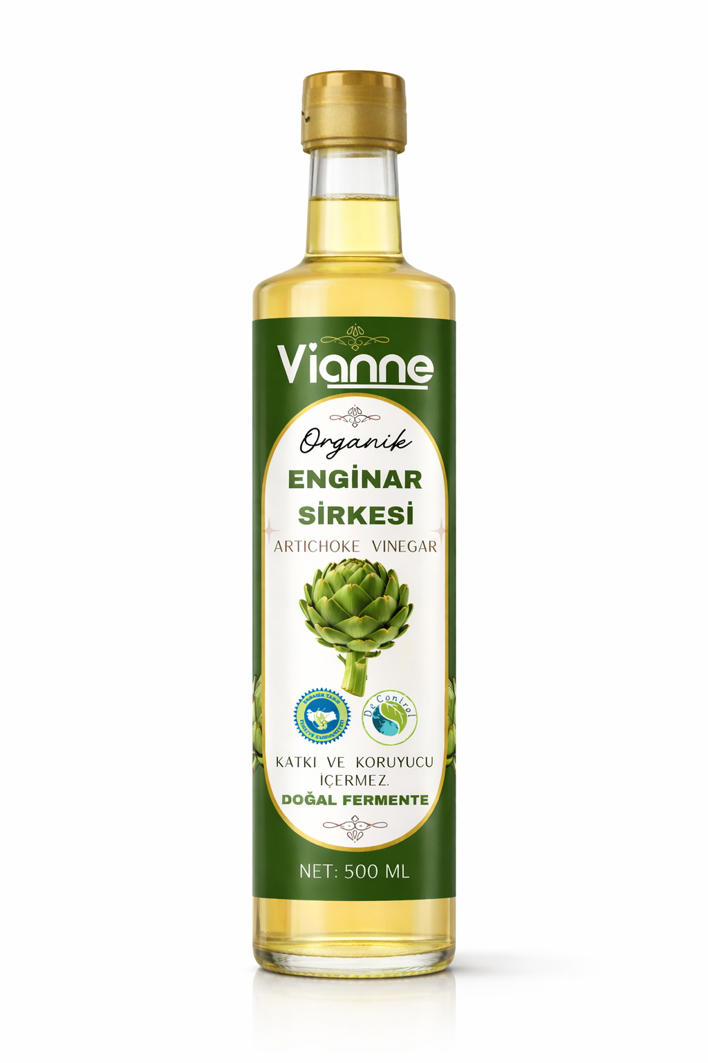 Vianne Organik Enginar Sirkesi 500 ml - Doğal Fermente, Katkısız