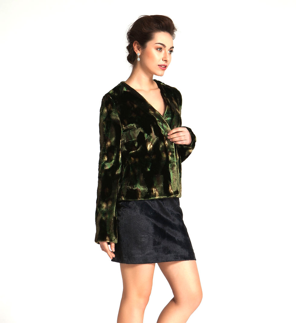 green fur coat velvet italian fashion