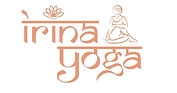 Logo Irina Yoga avec une fleur de lotus et une silhouette en méditation.