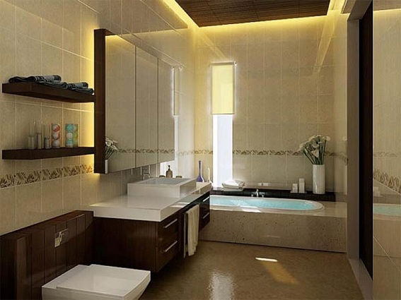 baño moderno colores neutros