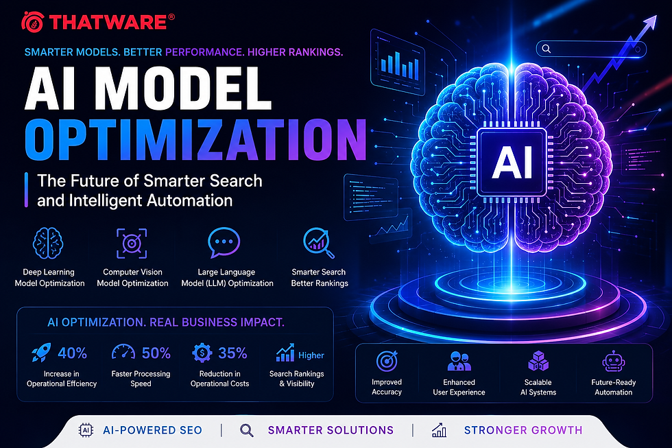 AI model optimization futuristic SEO automation banner