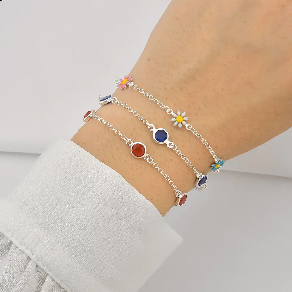 Miniatura: Pulseira 5 Flores Multicolorido Mista