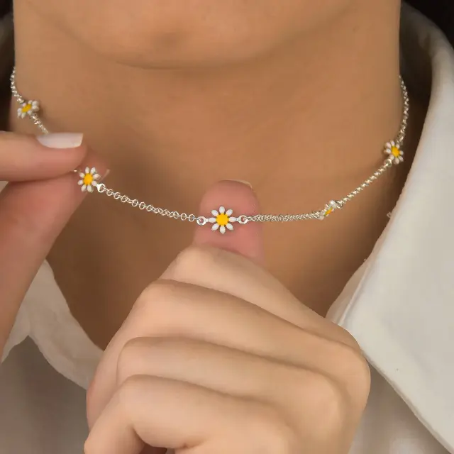 Miniatura: Choker 5 Flores Separado Mista