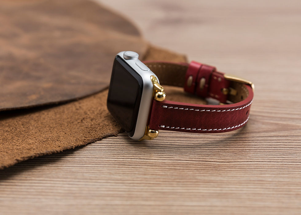 Thumbnail: Handmade Leather Apple Watch Band, iatch strap, iwatch series 7 strap