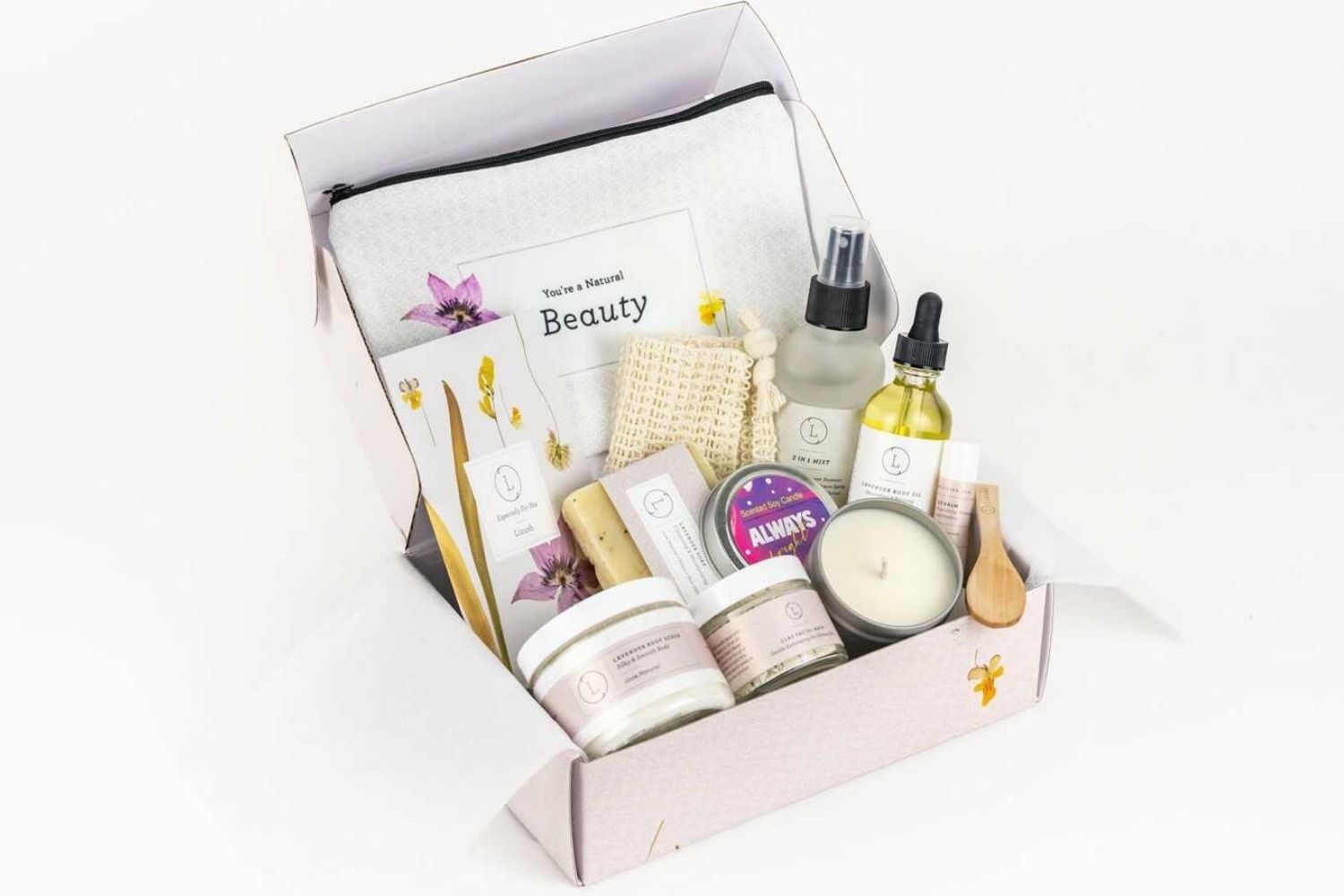 Spa Gift Box, Natural Lavender Bath & Body Relaxing Package for Friend Brand A1