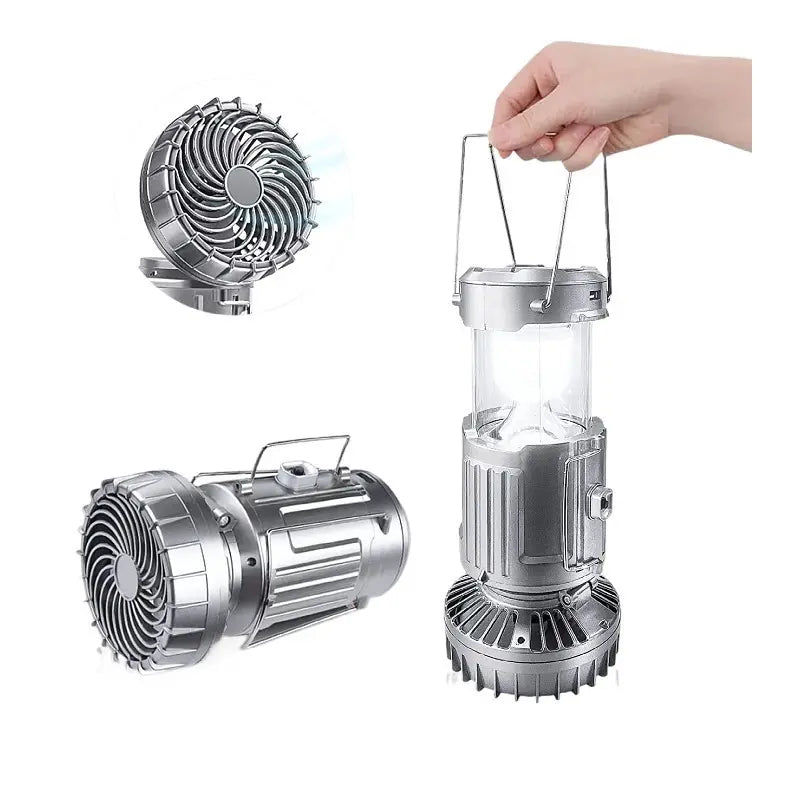 Thumbnail: Portable Outdoor Solar LED Lights Waterproof Lantern with Fan