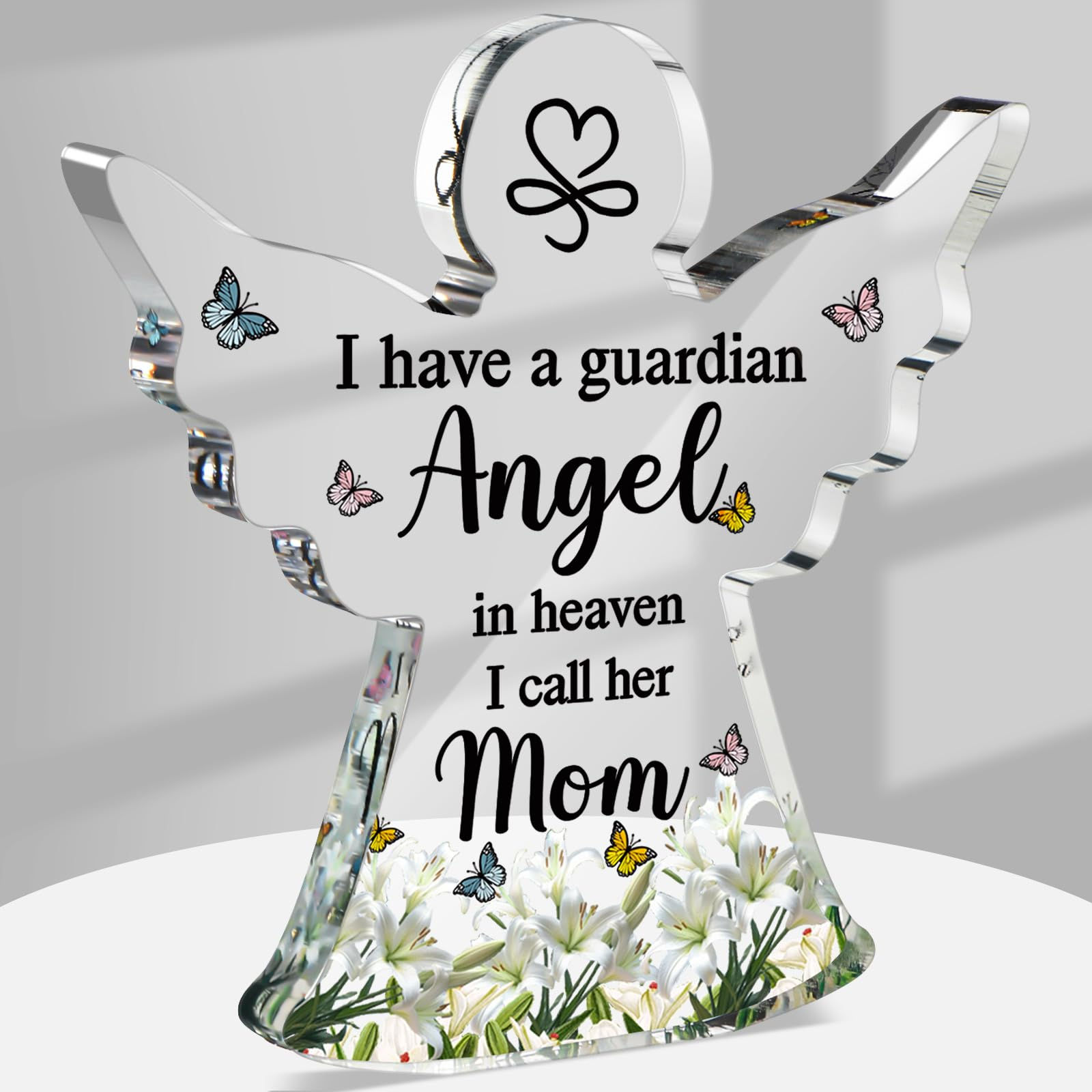 Jetec Bereavement Gift Angel Red Cardinal Acrylic Memorial Gift Sympathy Table D
