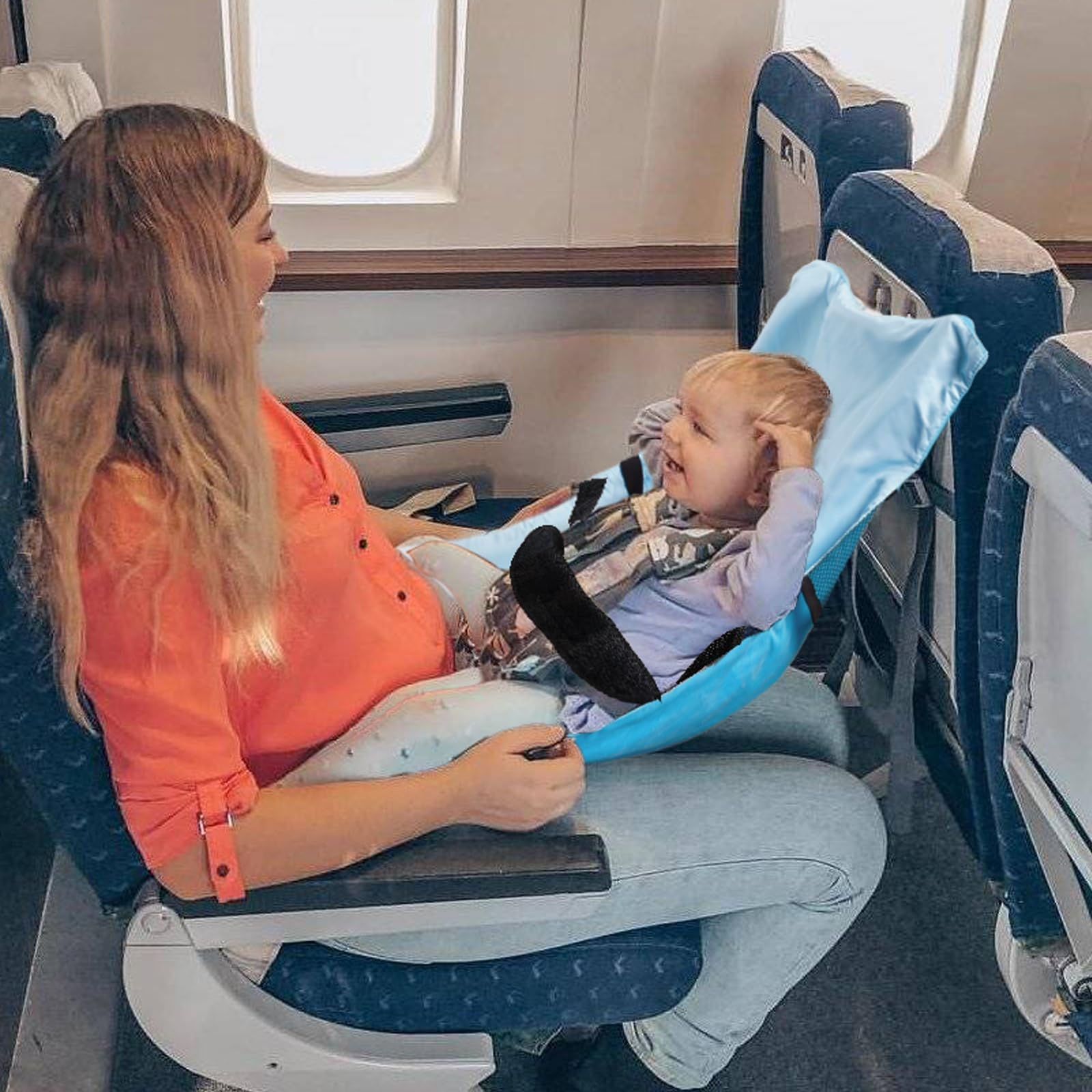 YRDKB Toddler Travel Airplane Bed - Blue Portable Kids Airplane Seat Extender Tr