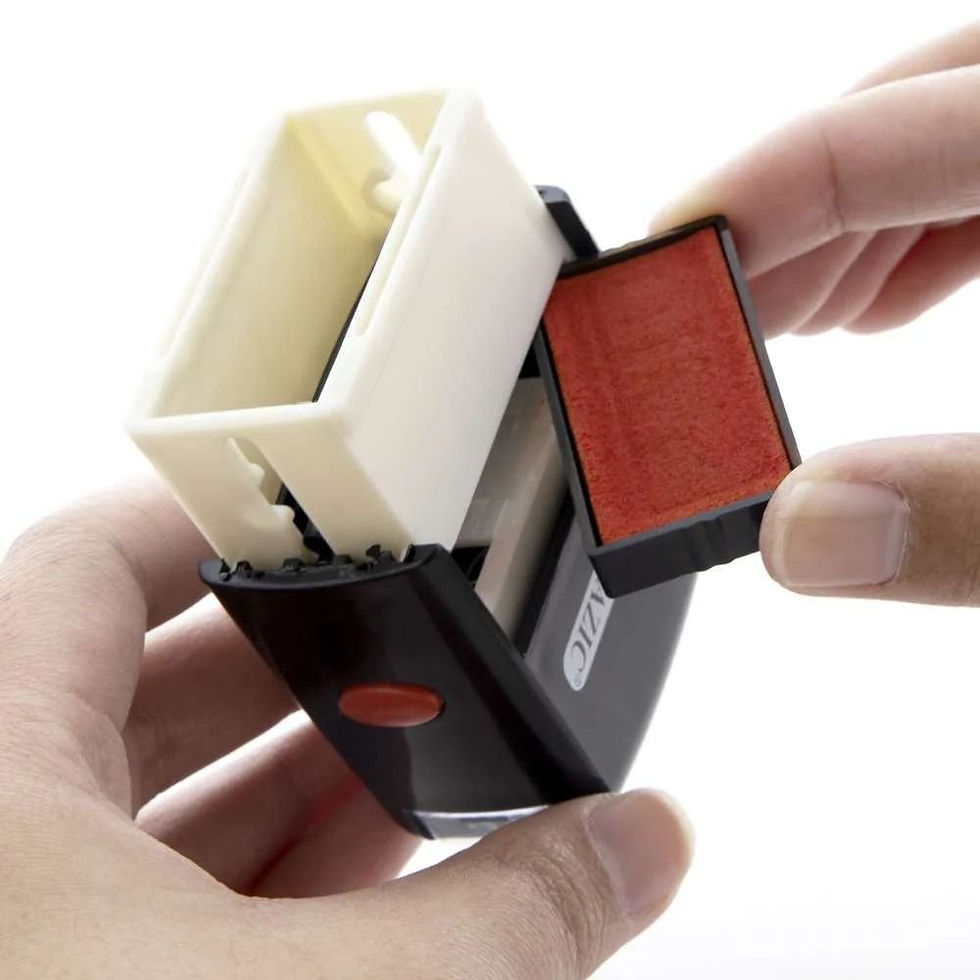 Thumbnail: BAZIC Paid Self Inking Rubber Stamp (Red Ink)
