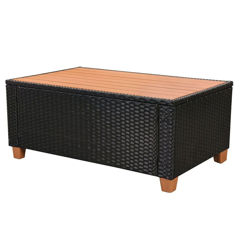 Thumbnail: vidaXL 5 Piece Patio Lounge Set with Cushions Poly Rattan Black