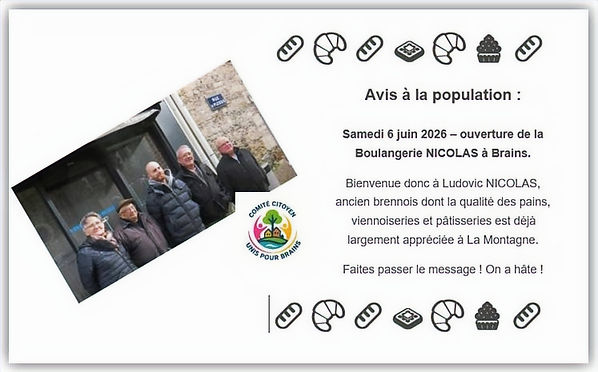 annonce ouverture Boulangerie NICOLAS -