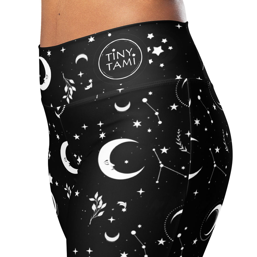Miniaturbild: Gothic Leggins, Yogahose mit Monden und Sternen, Celestial Muster, Sporthose