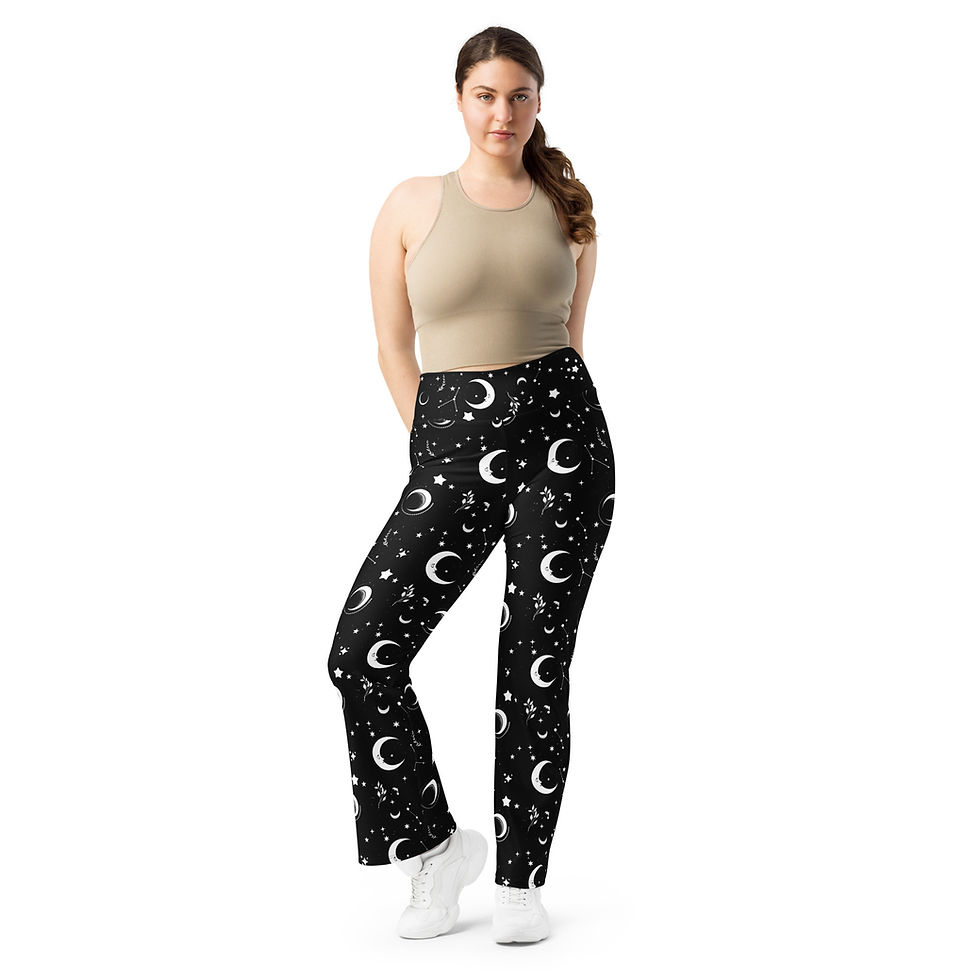 Miniaturbild: Gothic Leggins, Yogahose mit Monden und Sternen, Celestial Muster, Sporthose