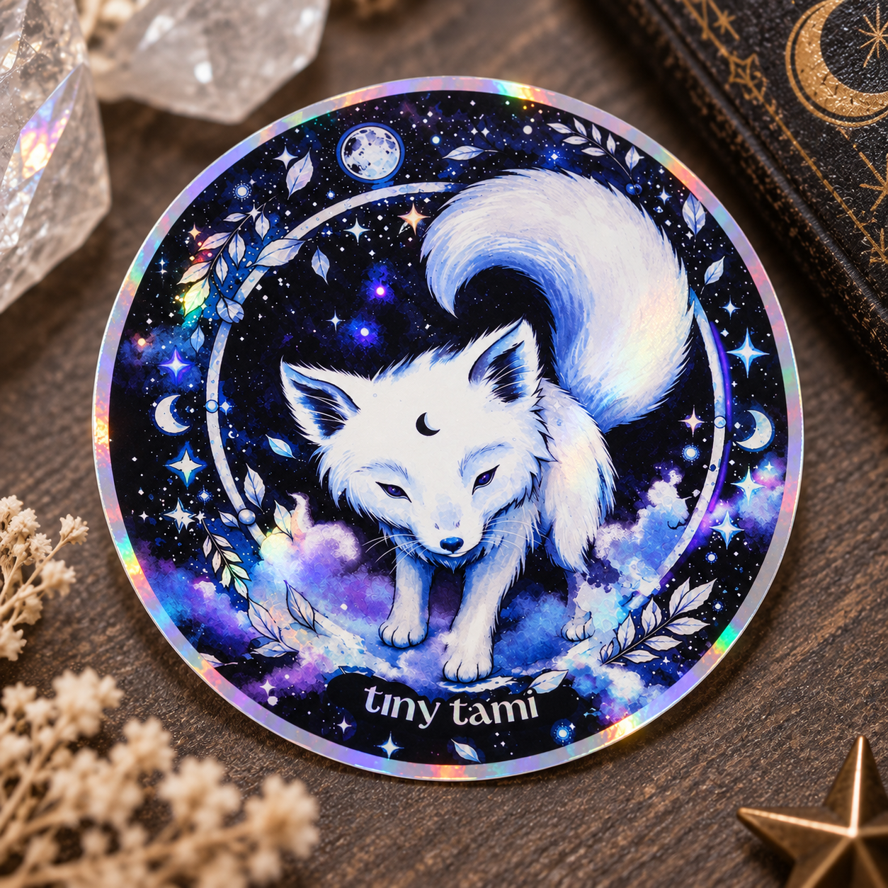 White Wolf Holo Sticker Aufkleber