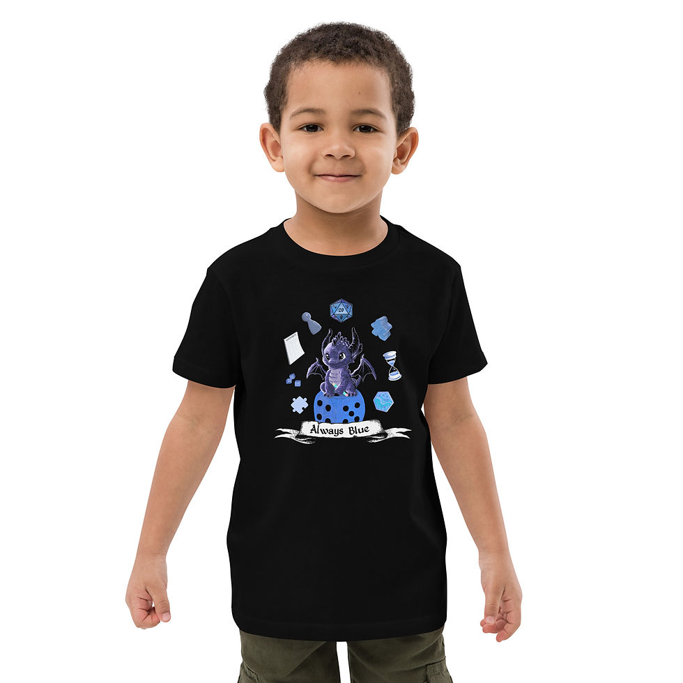 Miniaturbild: Always Blue Drachen Brettspiel Kinder-Tshirt bis 13 Jahre
