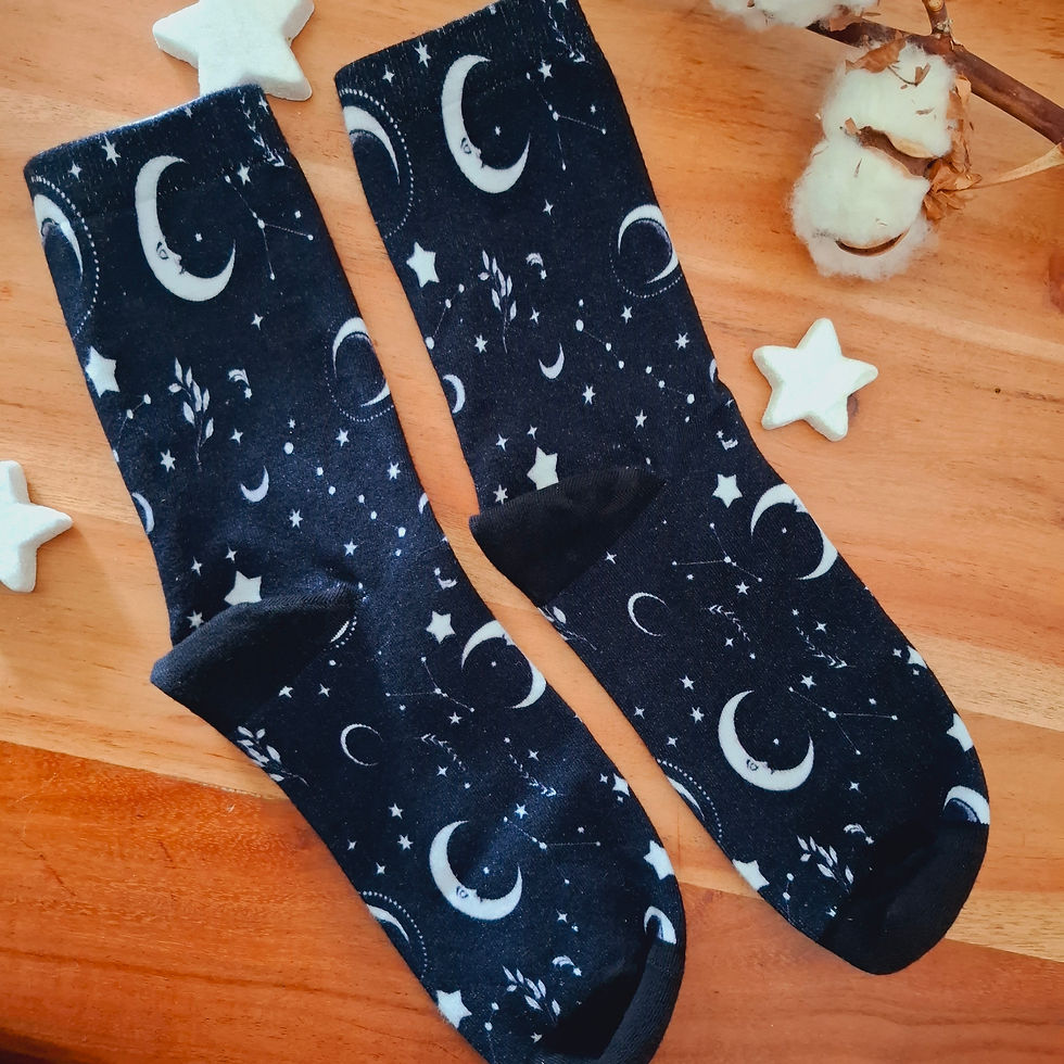 Thumbnail: Moon and Stars Socken - Onesize 36 -41