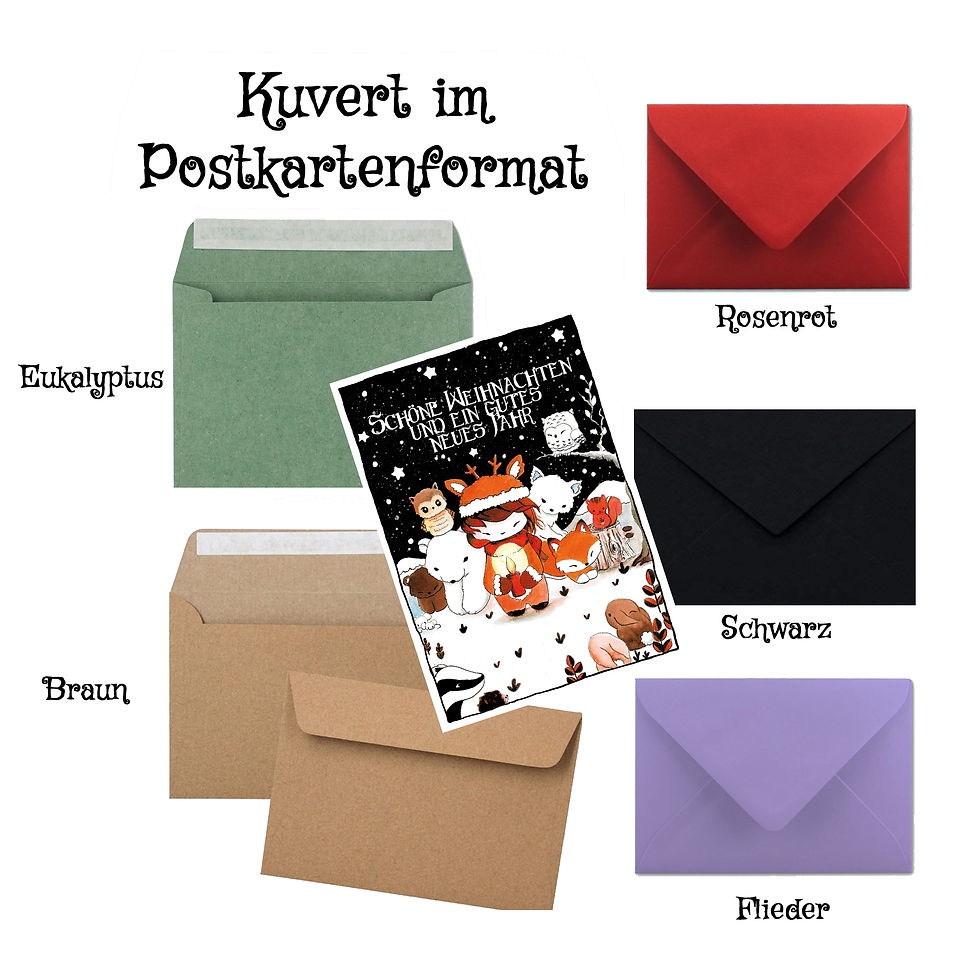 Thumbnail: Weihnachts Postkarte Waldtiere Aquarell,  Weihnachtskarte