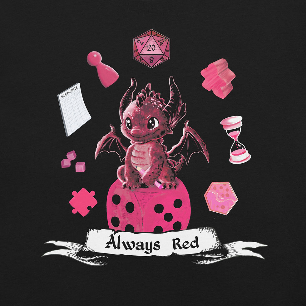 Thumbnail: Always Red Brettspiel Nerd Unisex t-shirt schwarz