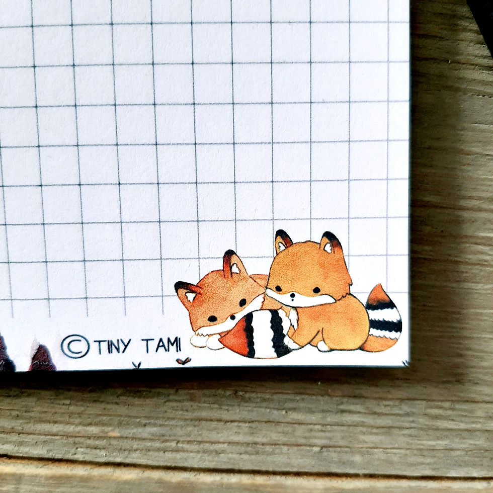 Thumbnail: Kawaii Fuchs Notizblock kariert A6