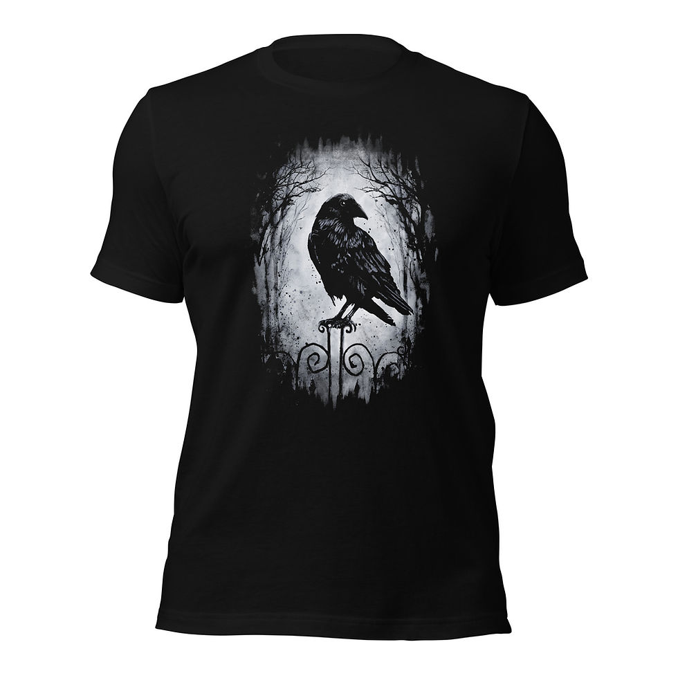 Miniaturbild: Dead inside Crow Krähen Unisex T-shirt Gothic Rabe
