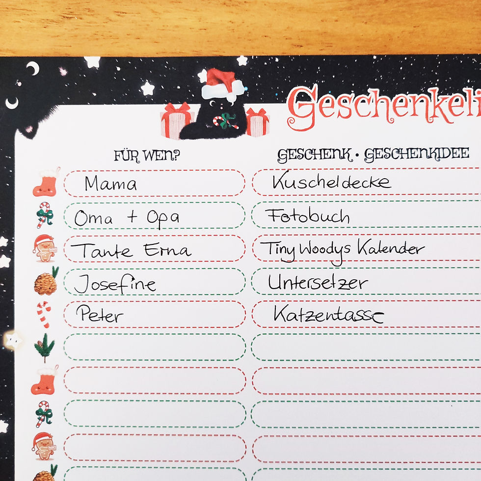 Thumbnail: Geschenkeliste für Weihnachten auf Deutsch | PDF Download