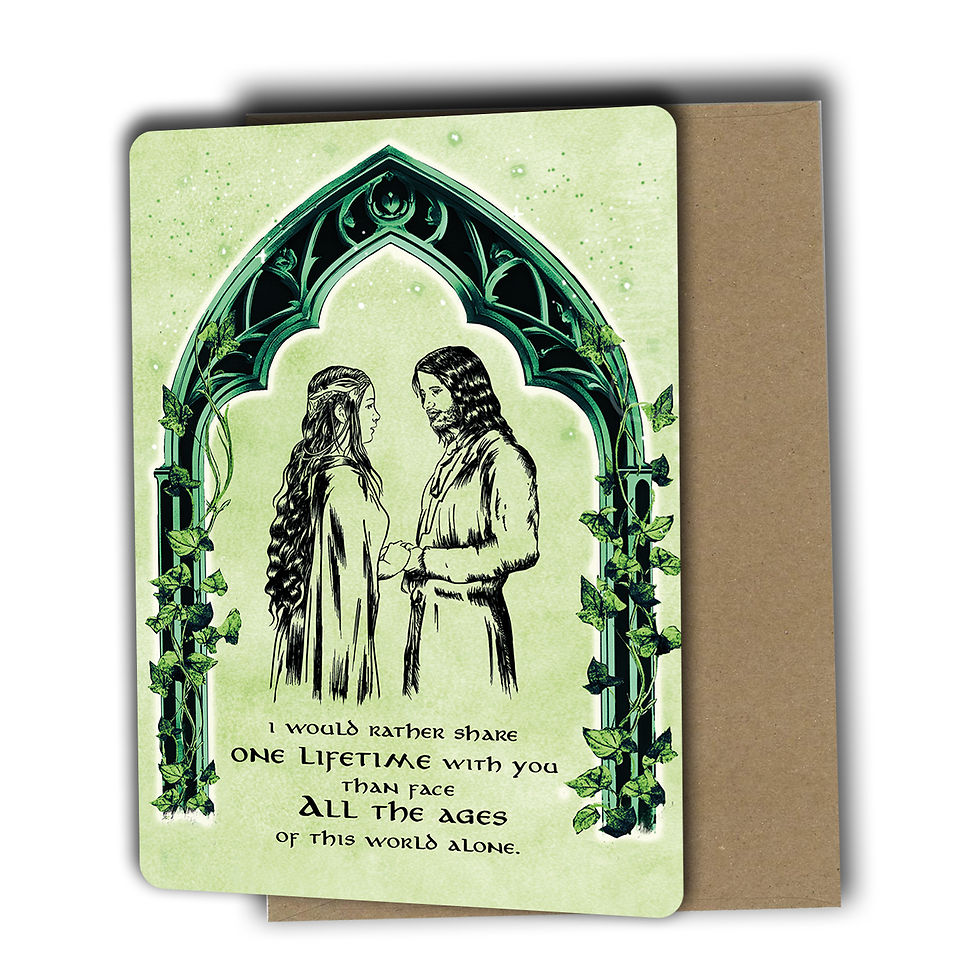 Miniaturbild: Aragorn und Arwen Hochzeitskarte Postkarte optional mit Briefumschlag