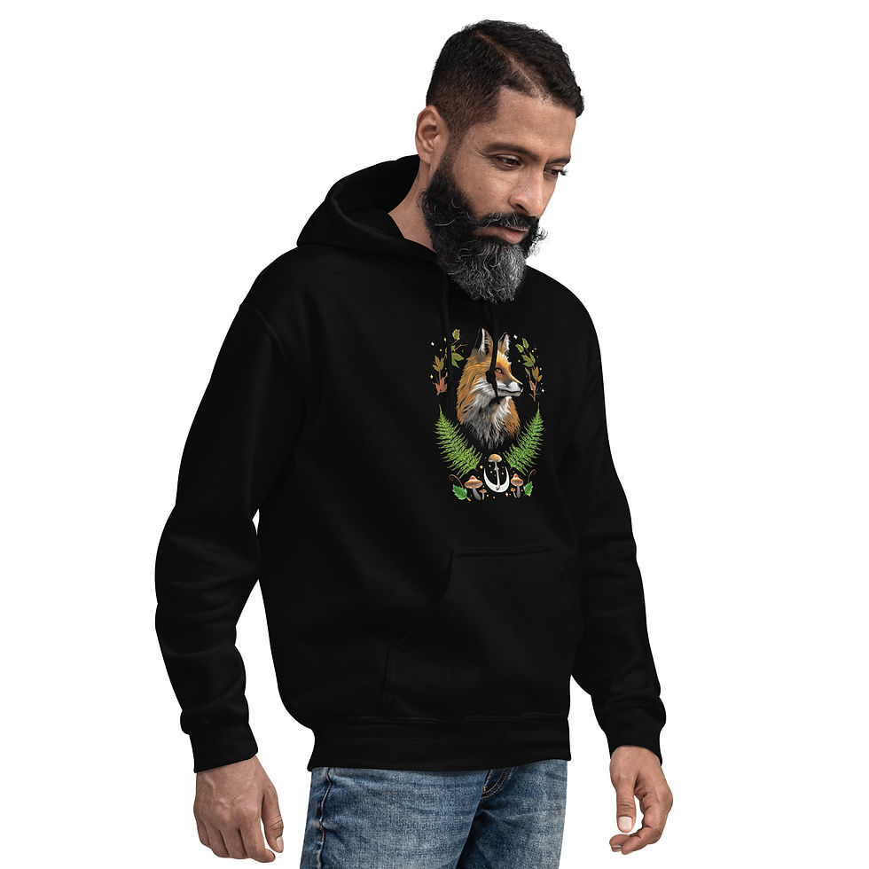 Miniaturbild: Fox Secrets Unisex Hoodie aus Baumwolle