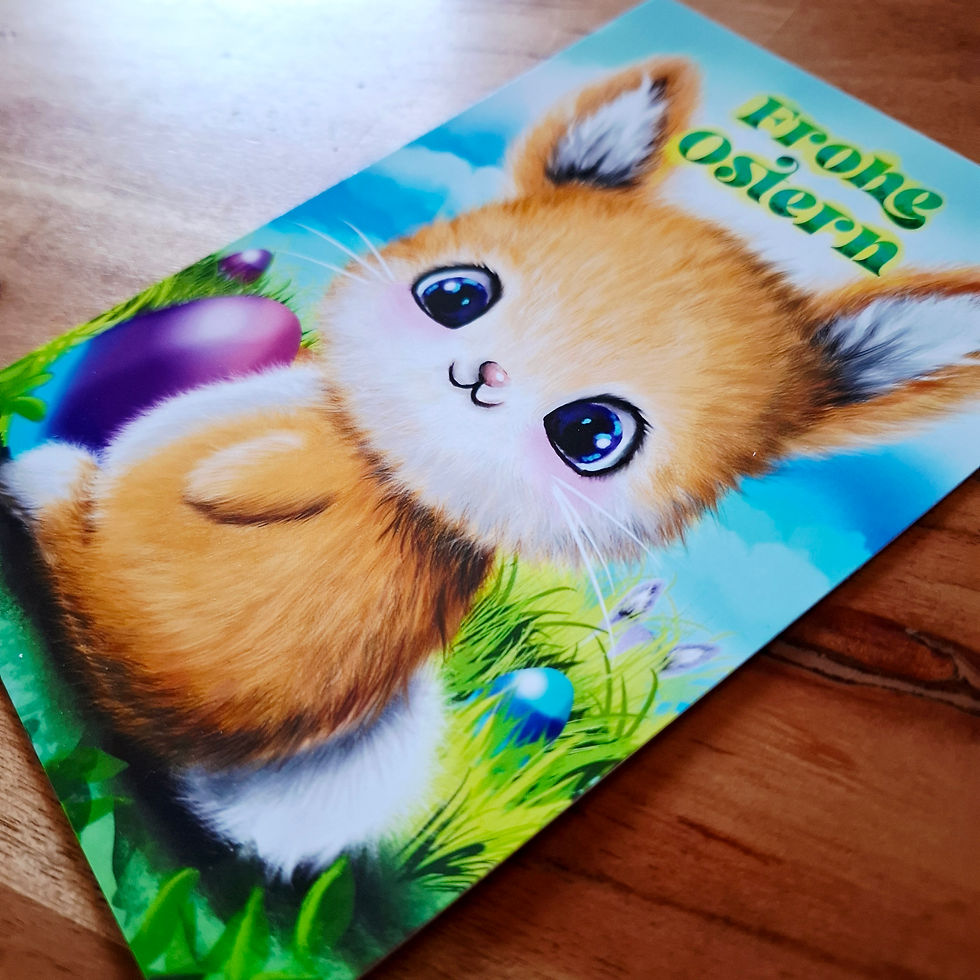 Thumbnail: Süsse Osterhasen Postkarte 12 x 17,5 cm grosse Osterkarte