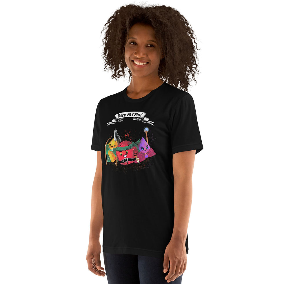 Thumbnail: Chipped Dice Tavern Rollenspiel Würfel Unisex t-shirt