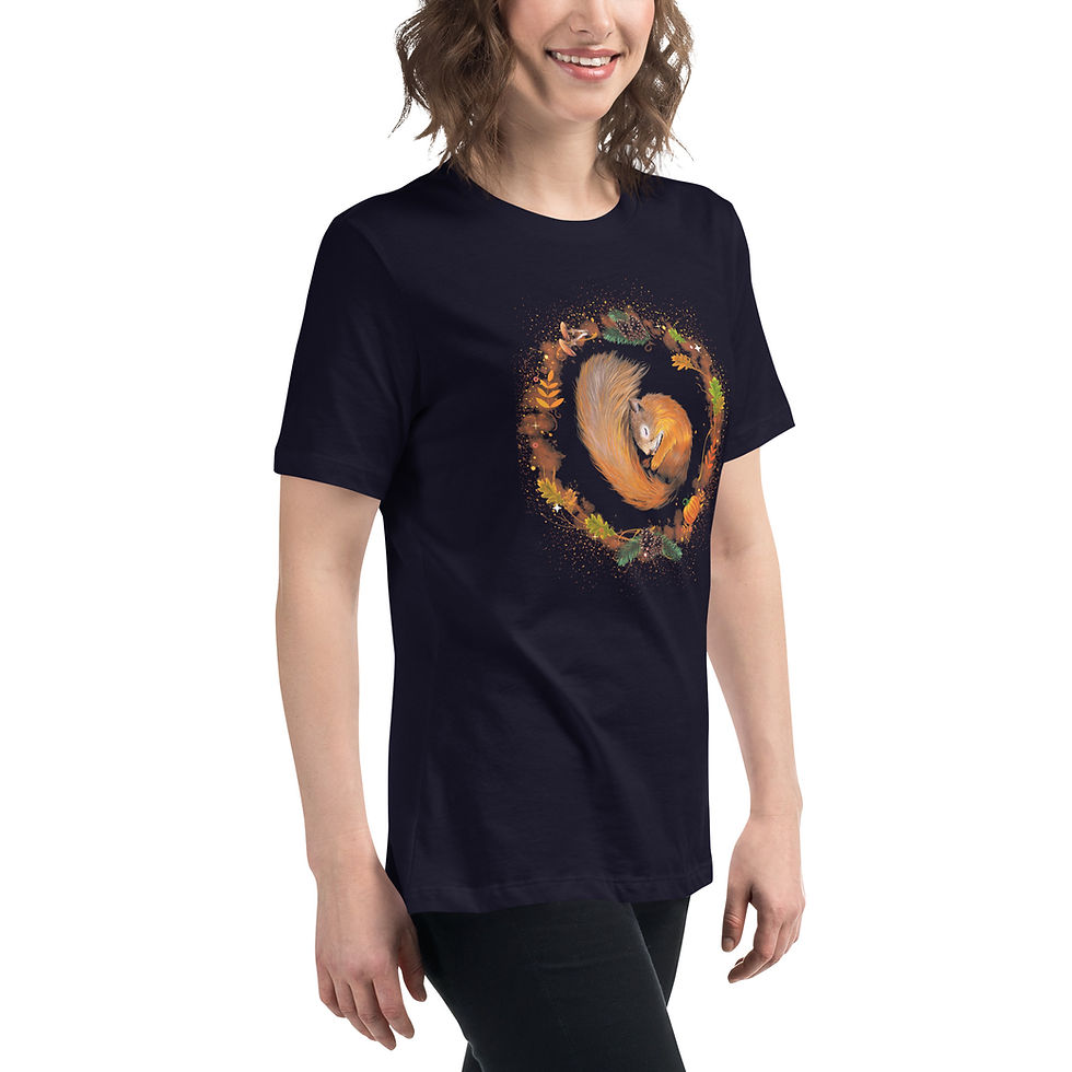 Thumbnail: Bequemes Eichhörnchen Damenshirt T-Shirt