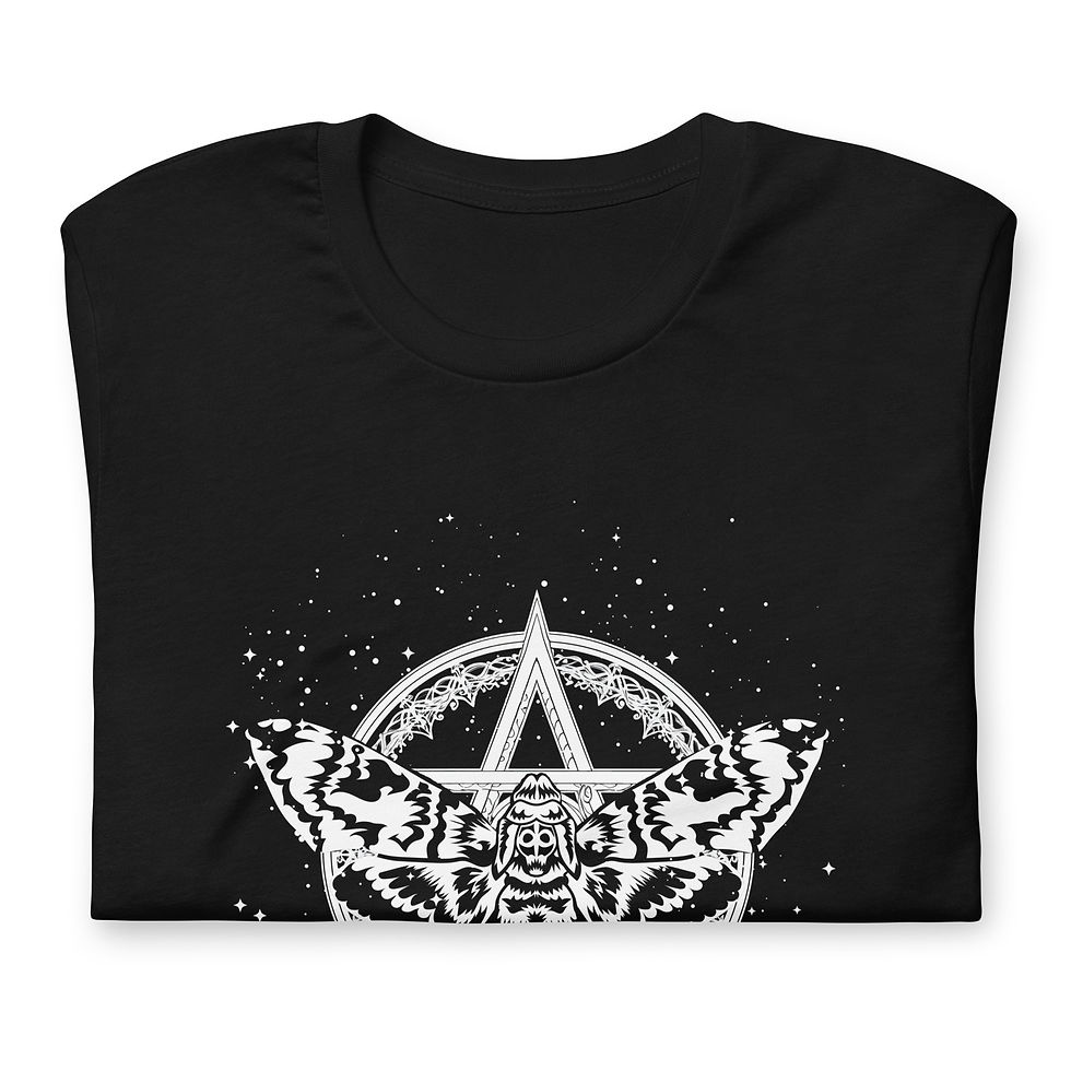 Thumbnail: Pentagram Motte Unisex-T-Shirt, Gothic Shirt, Damen und Herren , XS - 4 XL