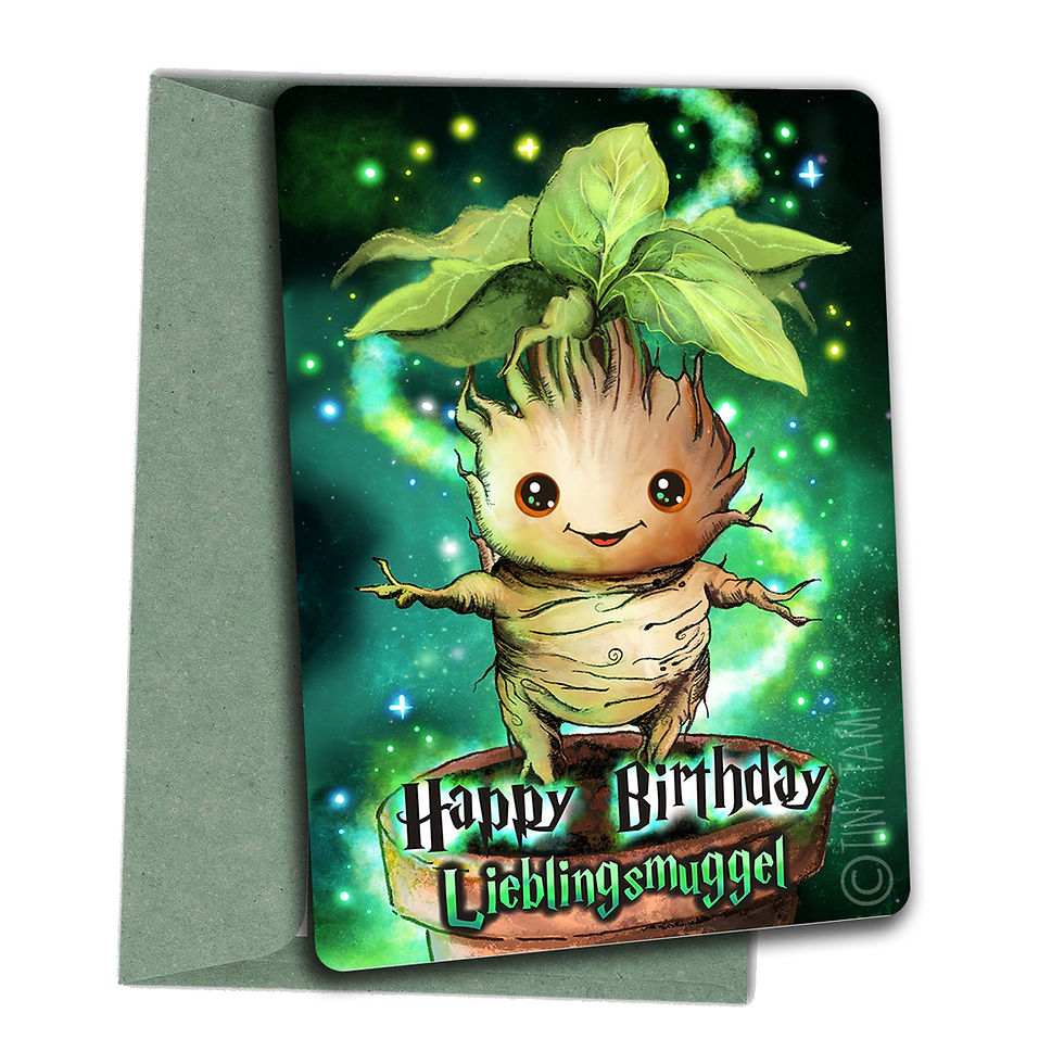 Miniaturbild: Magische Alraunen Geburtstagskarte Happy Birthday