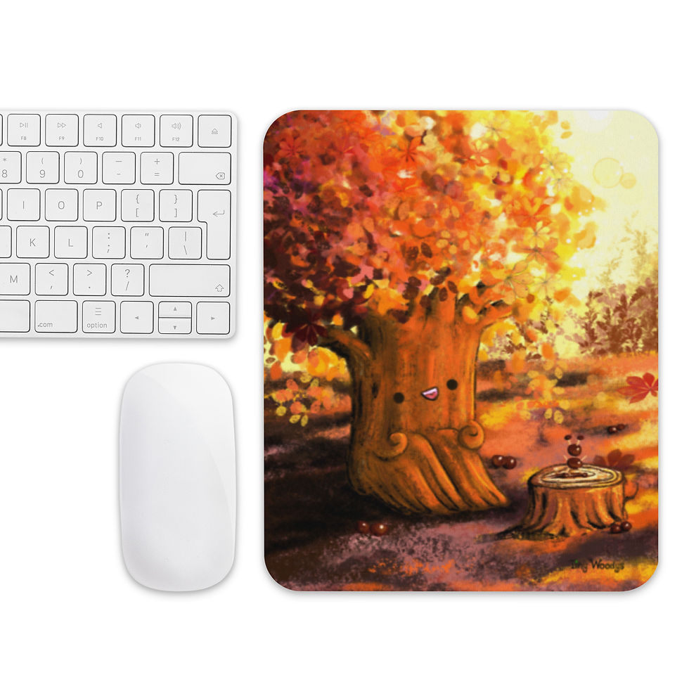Miniaturbild: Tiny Woodys Kastanienbaum Mousepad, 18 x22 cm Mauspad, Print on demand