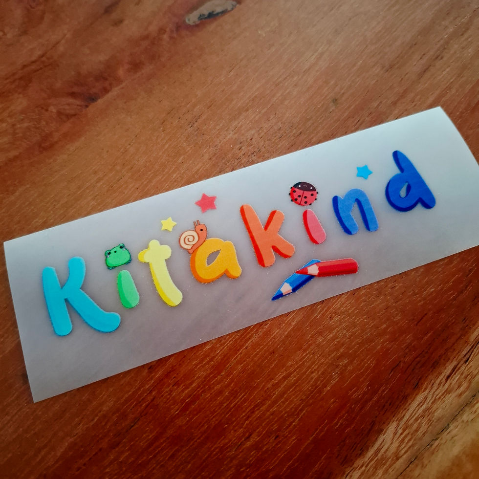 Thumbnail: Kitakind Bügelbild Gross 19 x 8,5 cm Schriftzug Kindergarten