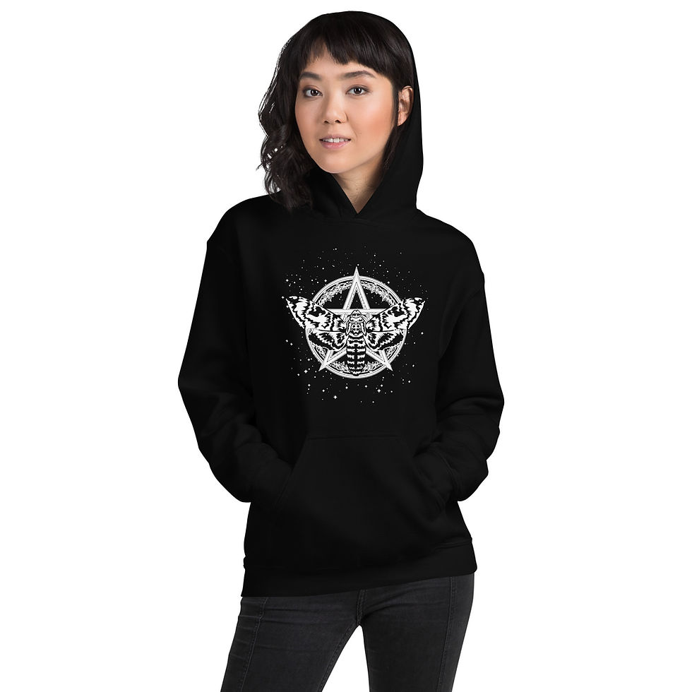 Thumbnail: Pentagram Motte Unisex-Kapuzenpullover, S - 5 XL, Baumwolle, Gothic Hoodie