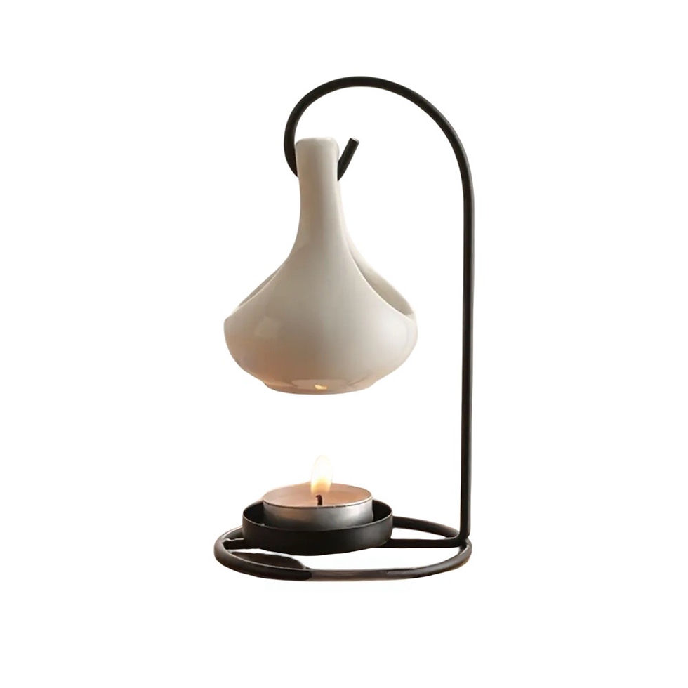 Eleganter Keramik Ölbrenner Weiss für Raumduft und Wellness