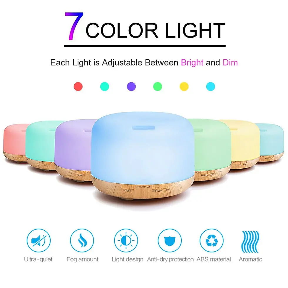 Miniaturbild: Ultraschall Diffuser mit Fernbedienung – 7 Farben für Aromatherapie und entspannende Atmosphäre