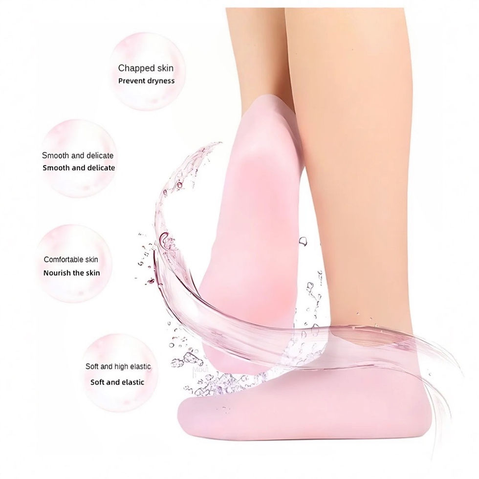 Miniaturbild: Silikon-Socken in Rosa, Fussmaske für Feuchtigkeitspflege