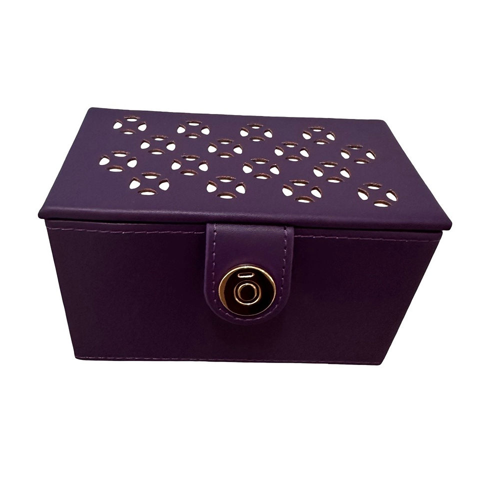 Miniaturbild: Aufbewahrungsbox für ätherische Öle,  dōTERRA Öle-Kästchen mit filigranem Laserschnitt in Lila