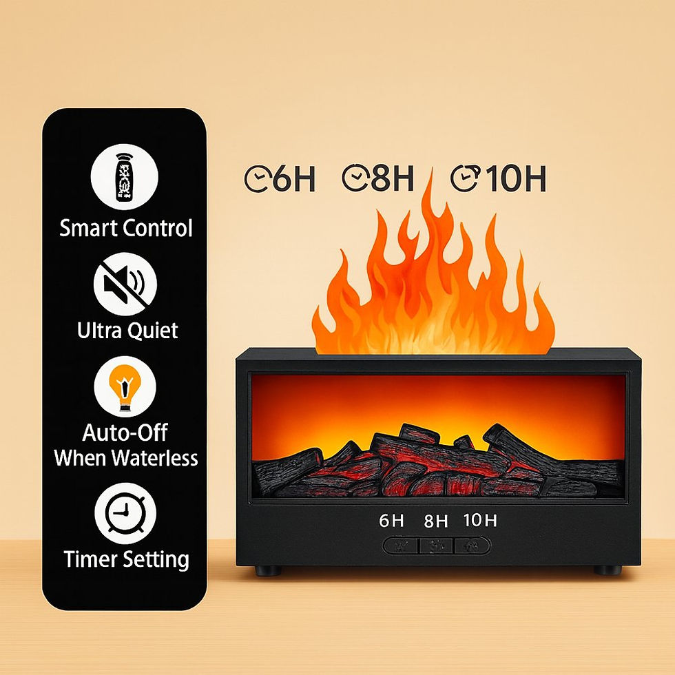 Miniaturbild: Diffuser mit Kamin-Flammen-Effekt & Fernbedienung – Ultraschall