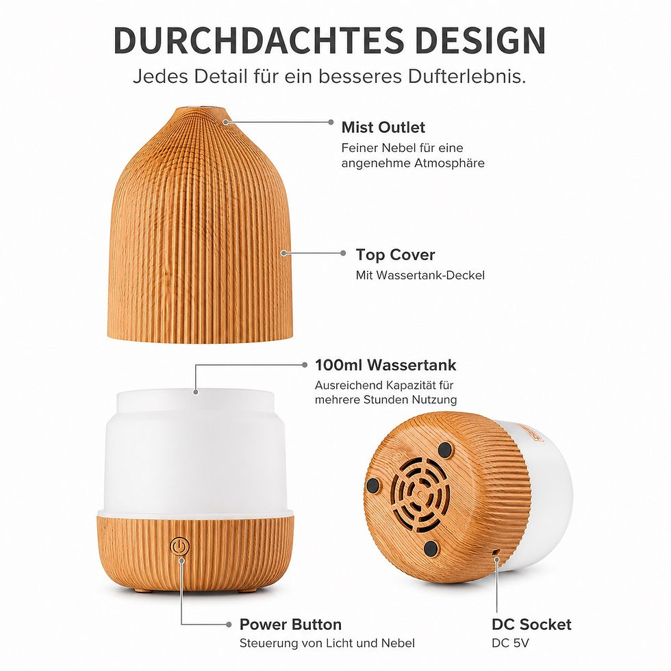 Miniaturbild: Aroma Diffuser mit LED Licht – Ultraschall Luftbefeuchter