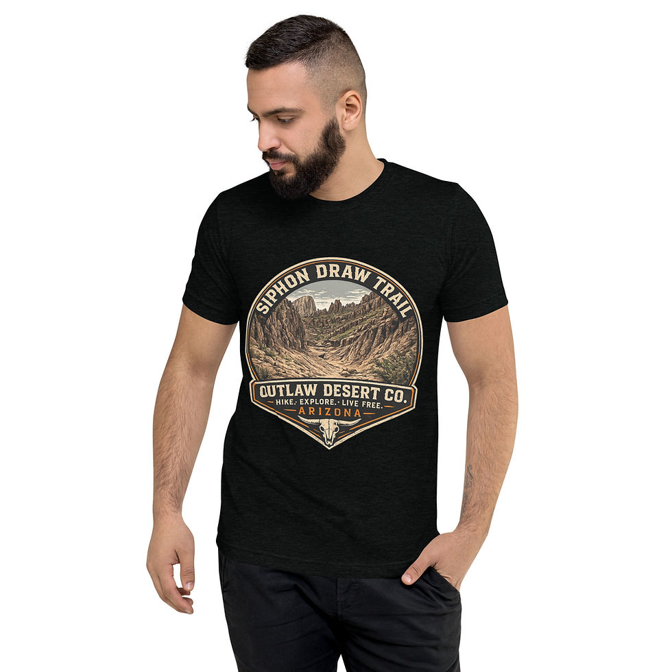 Thumbnail: Man in black t-shirt with Wave Cave Trail design
