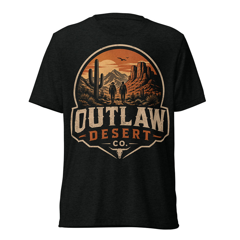 Black t-shirt with Outlaw Desert Co. logo