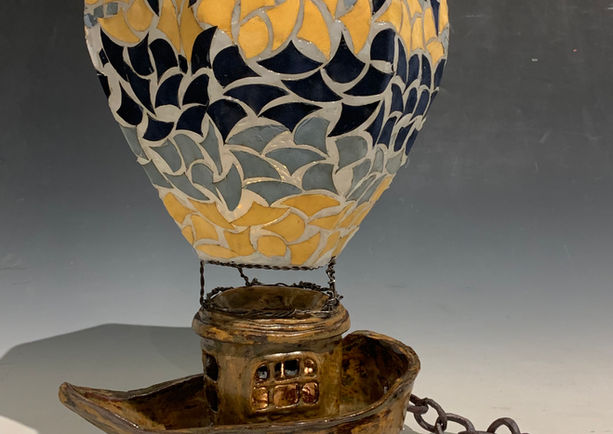 Ceramic Oil Burner, Hot air Balloon Boat