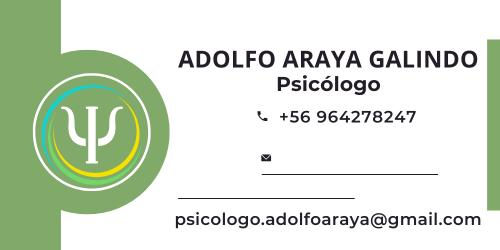 Tarjeta de presentación del Psicólogo Adolfo Araya Galindo
