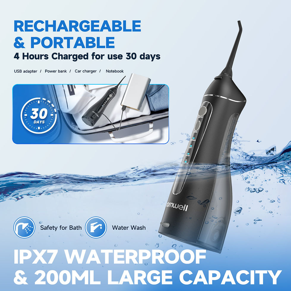 Thumbnail: Water Floss Portable Cordless F18 Water Flosser 3 Cleaning Modes Waterproof Rech